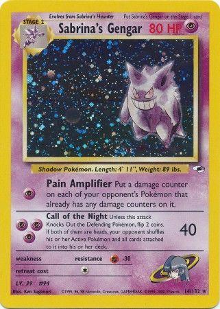 Sabrina's Gengar 014  - Unlimited Holofoil Gym Heroes - Holo Rare Gym Heroes Pokemon Single  Squirtle Squad Card Shop.