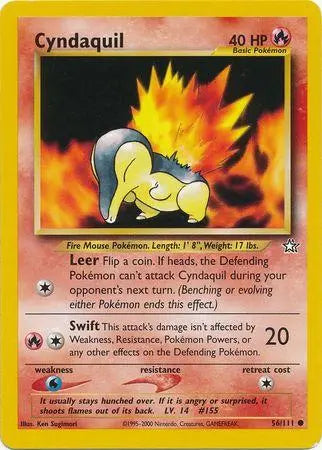 Cyndaquil (56) (56) 056  - Unlimited Neo Genesis - Common Neo Genesis Pokemon Single  Squirtle Squad Card Shop.