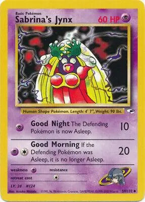 Sabrina's Jynx 059  - Unlimited Gym Heroes - Uncommon Gym Heroes Pokemon Single  Squirtle Squad Card Shop.