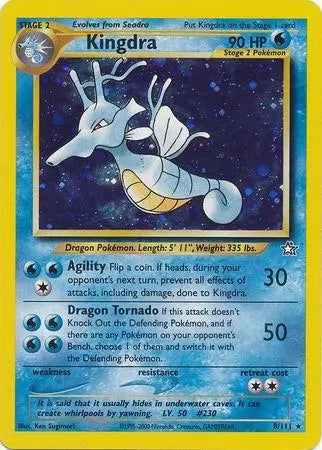 WOTC - Neo Genesis - Kingdra 008 - Unlimited Holo Neo Genesis Pokemon Single  Squirtle Squad Card Shop.