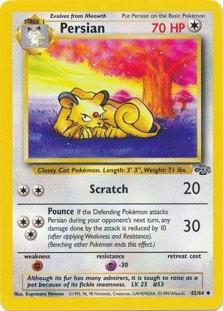 Persian 42/64 Jungle Ulimited Pokemon Card