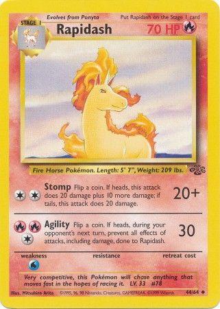 Rapidash 044  - Unlimited Jungle - Uncommon Jungle Pokemon Single  Squirtle Squad Card Shop.