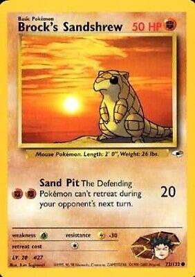 Brock's Sandshrew (72) (72) 072  - Unlimited Gym Heroes - Common Gym Heroes Pokemon Single  Squirtle Squad Card Shop.