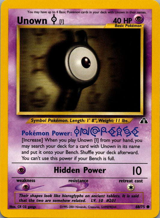 Unown [I] 068  - Unlimited Neo Discovery - Common Neo Discovery Pokemon Single  Squirtle Squad Card Shop.