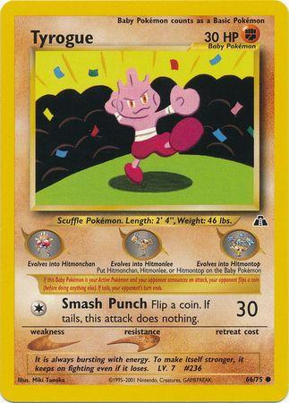 Tyrogue 066  - Unlimited Neo Discovery - Common Neo Discovery Pokemon Single  Squirtle Squad Card Shop.