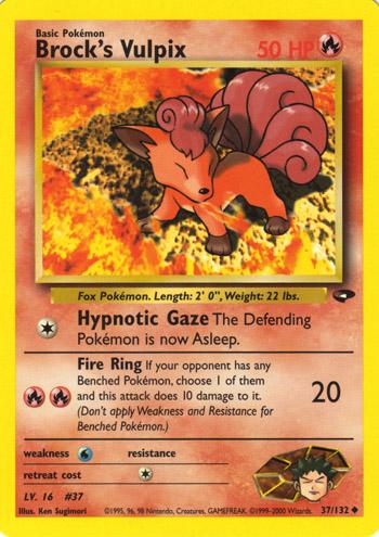 Brock's Vulpix 037  - Unlimited Gym Challenge - Uncommon Gym Challenge Pokemon Single  Squirtle Squad Card Shop.