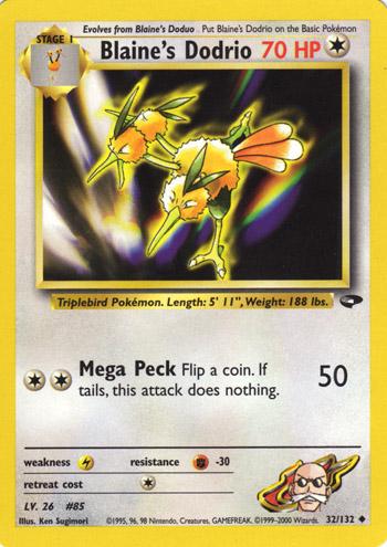 Blaine's Dodrio 032  - Unlimited Gym Challenge - Uncommon Gym Challenge Pokemon Single  Squirtle Squad Card Shop.