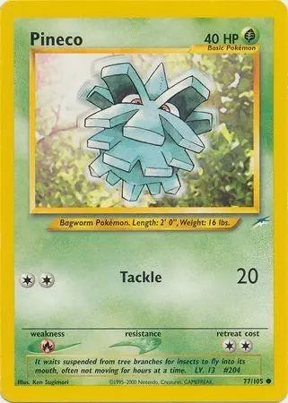 Pineco 077  - Unlimited Neo Destiny - Common Neo Destiny Pokemon Single  Squirtle Squad Card Shop.