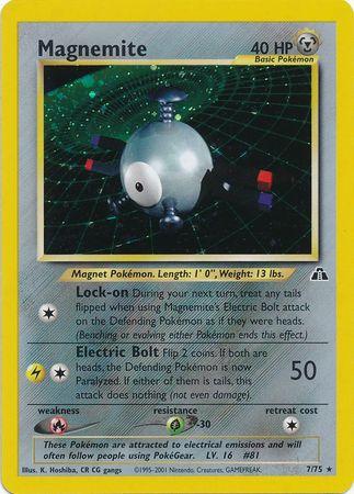 Magnemite (7)/75  - Unlimited Holofoil Neo Discovery - Holo Rare Neo Discovery Pokemon Single  Squirtle Squad Card Shop.