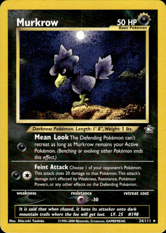 Murkrow 024  - Unlimited Neo Genesis - Rare Neo Genesis Pokemon Single  Squirtle Squad Card Shop.