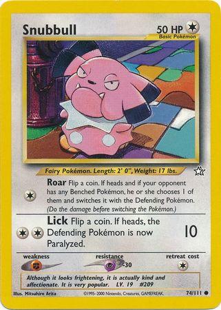 Snubbull 074  - Unlimited Neo Genesis - Common Neo Genesis Pokemon Single  Squirtle Squad Card Shop.