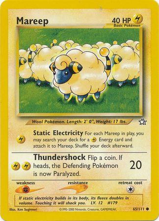 Mareep 065  - Unlimited Neo Genesis - Common Neo Genesis Pokemon Single  Squirtle Squad Card Shop.