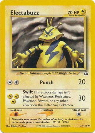 Electabuzz 033  - Unlimited Neo Genesis - Uncommon Neo Genesis Pokemon Single  Squirtle Squad Card Shop.