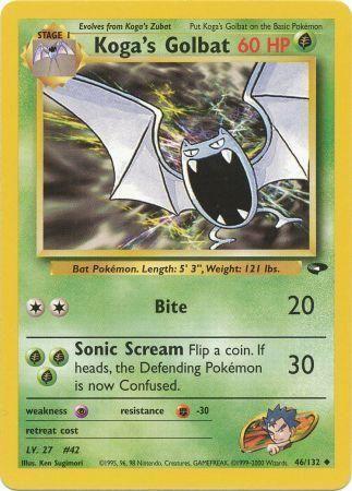 Koga's Golbat 046  - Unlimited Gym Challenge - Uncommon Gym Challenge Pokemon Single  Squirtle Squad Card Shop.