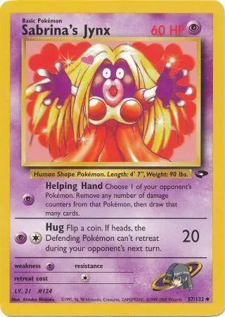 Sabrina's Jynx 057  - Unlimited Gym Challenge - Uncommon Gym Challenge Pokemon Single  Squirtle Squad Card Shop.