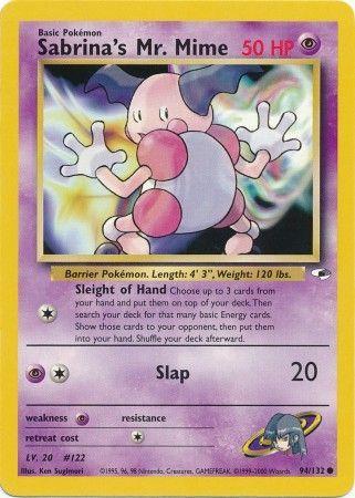 Sabrina's Mr. Mime 094  - Unlimited Gym Heroes - Common Gym Heroes Pokemon Single  Squirtle Squad Card Shop.