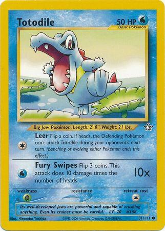 Totodile (81) (81) 081  - Unlimited Neo Genesis - Common Neo Genesis Pokemon Single  Squirtle Squad Card Shop.