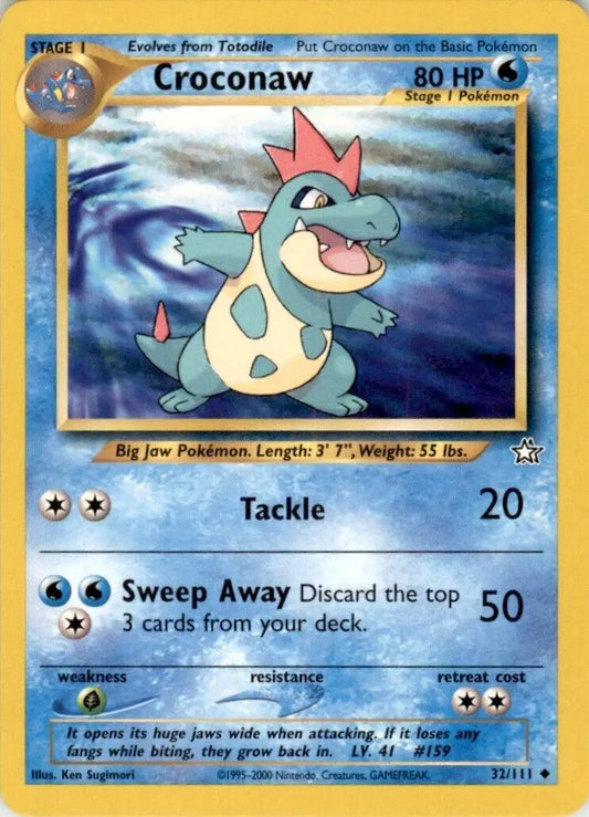 Croconaw (32) (32) 032  - Unlimited Neo Genesis - Uncommon Neo Genesis Pokemon Single  Squirtle Squad Card Shop.
