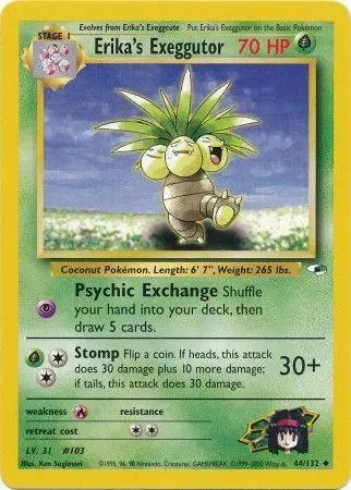 Erika's Exeggutor 044  - Unlimited Gym Heroes - Uncommon Gym Heroes Pokemon Single  Squirtle Squad Card Shop.