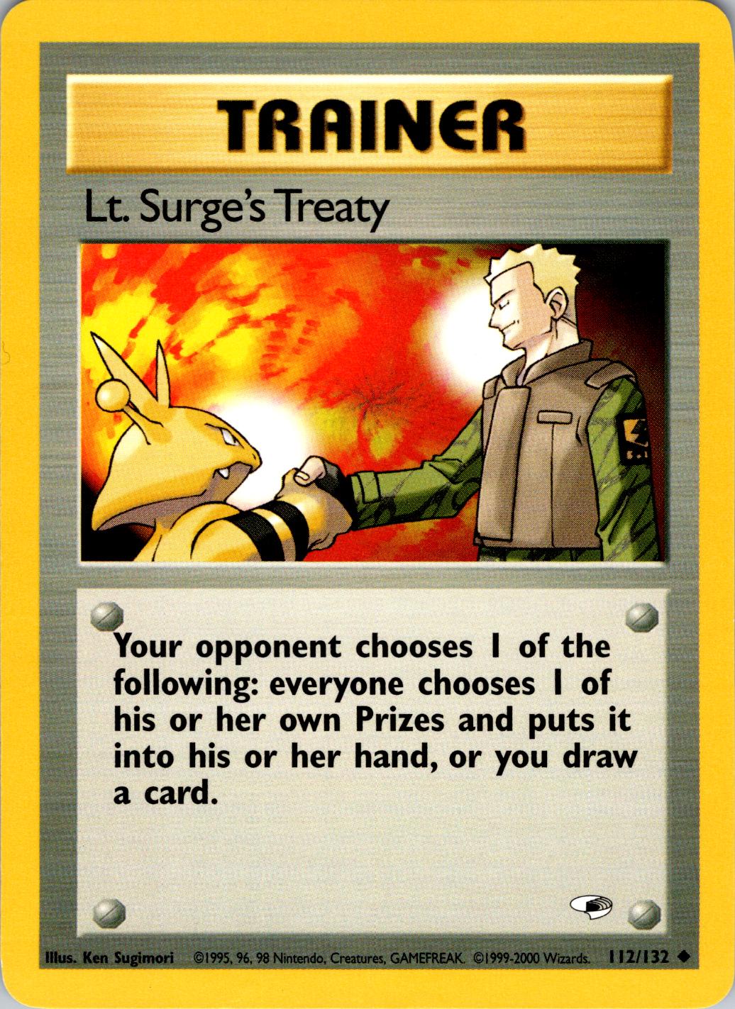 Lt. Surge's Treaty 112  - Unlimited Gym Heroes - Uncommon Gym Heroes Pokemon Single  Squirtle Squad Card Shop.