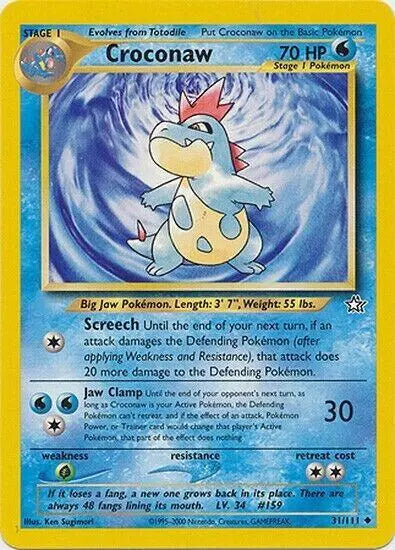 Croconaw (31) (31) 031  - Unlimited Neo Genesis - Uncommon Neo Genesis Pokemon Single  Squirtle Squad Card Shop.