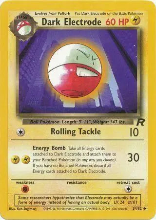 Dark Electrode 034  - Unlimited Team Rocket - Uncommon Team Rocket Pokemon Single  Squirtle Squad Card Shop.