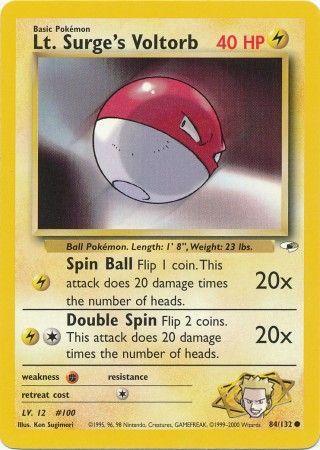Lt. Surge's Voltorb 084  - Unlimited Gym Heroes - Common Gym Heroes Pokemon Single  Squirtle Squad Card Shop.