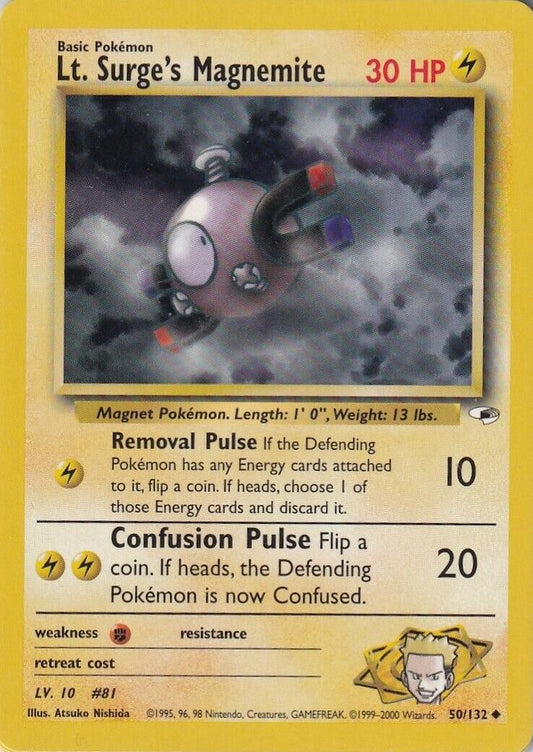 Lt. Surge's Magnemite (50) (50) 050  - Unlimited Gym Heroes - Uncommon Gym Heroes Pokemon Single  Squirtle Squad Card Shop.