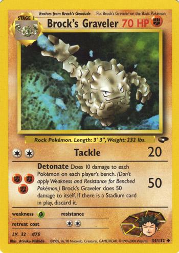 Brock's Graveler 034  - Unlimited Gym Challenge - Uncommon Gym Challenge Pokemon Single  Squirtle Squad Card Shop.