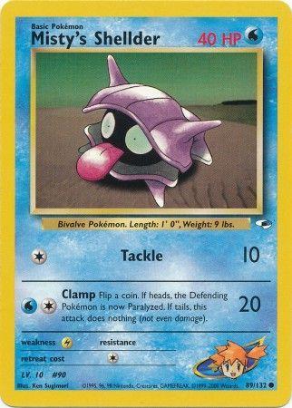 Misty's Shellder 089  - Unlimited Gym Heroes - Common Gym Heroes Pokemon Single  Squirtle Squad Card Shop.