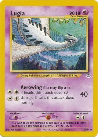 Lugia 020  - Unlimited Neo Revelation - Rare Neo Revelation Pokemon Single  Squirtle Squad Card Shop.