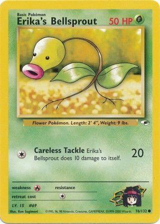 Erika's Bellsprout (76) (76) 076  - Unlimited Gym Heroes - Common Gym Heroes Pokemon Single  Squirtle Squad Card Shop.
