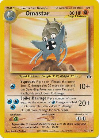 Omastar 043  - Unlimited Neo Discovery - Uncommon Neo Discovery Pokemon Single  Squirtle Squad Card Shop.