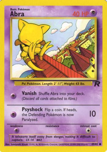 Abra 049  - Unlimited Team Rocket - Common Team Rocket Pokemon Single  Squirtle Squad Card Shop.