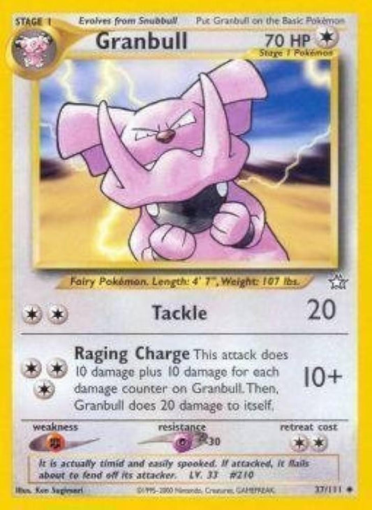 Granbull 037  - Unlimited Neo Genesis - Uncommon Neo Genesis Pokemon Single  Squirtle Squad Card Shop.