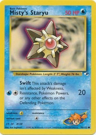 Misty's Staryu 090  - Unlimited Gym Heroes - Common Gym Heroes Pokemon Single  Squirtle Squad Card Shop.