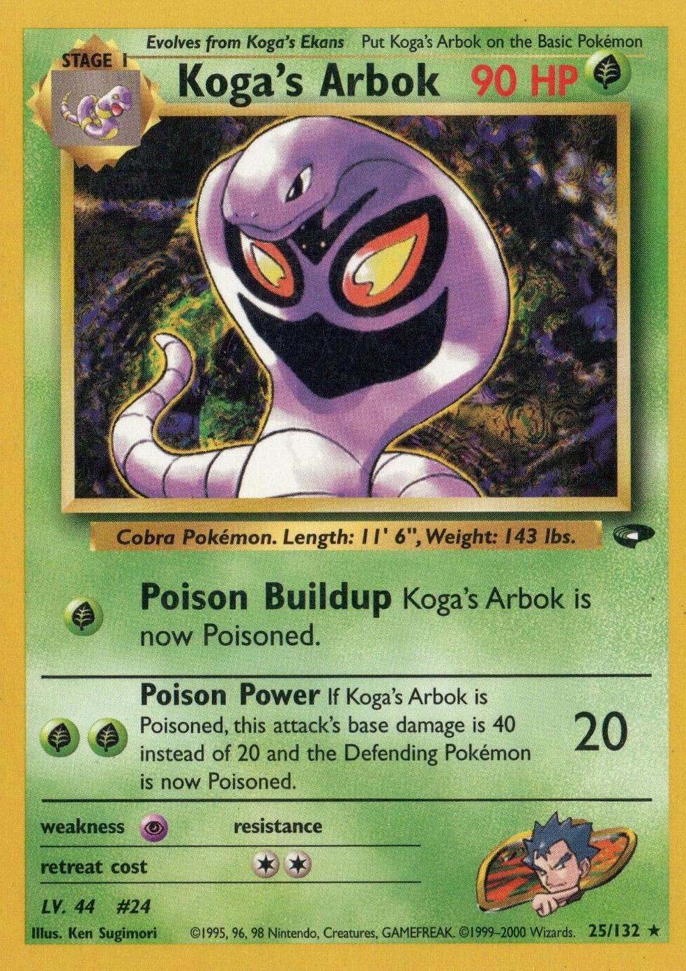 Koga's Arbok 025  - Unlimited Gym Challenge - Rare Gym Challenge Pokemon Single  Squirtle Squad Card Shop.