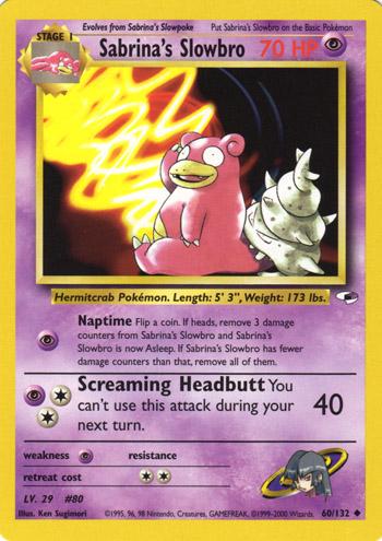 Sabrina's Slowbro 060  - Unlimited Gym Heroes - Uncommon Gym Heroes Pokemon Single  Squirtle Squad Card Shop.