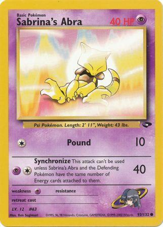 Sabrina's Abra (93) (93) 093  - Unlimited Gym Challenge - Common Gym Challenge Pokemon Single  Squirtle Squad Card Shop.