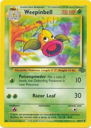 Weepinbell 48/64 Jungle Ulimited Pokemon Card