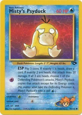 Misty's Psyduck 090  - Unlimited Gym Challenge - Common Gym Challenge Pokemon Single  Squirtle Squad Card Shop.