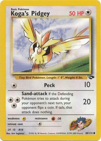 Koga's Pidgey (80) (80) 080  - Unlimited Gym Challenge - Common Gym Challenge Pokemon Single  Squirtle Squad Card Shop.