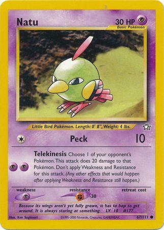 Natu 067  - Unlimited Neo Genesis - Common Neo Genesis Pokemon Single  Squirtle Squad Card Shop.