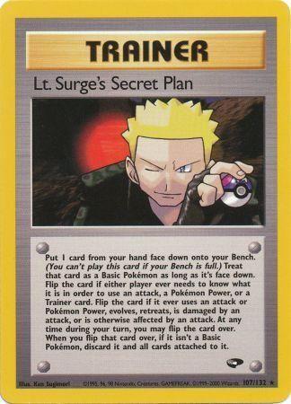 Lt. Surge's Secret Plan 107  - Unlimited Gym Challenge - Rare Gym Challenge Pokemon Single  Squirtle Squad Card Shop.
