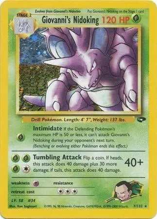 WOTC - Gym Challenge - Giovanni's Nidoking 007/132 - Unlimited Holo