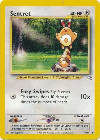 Sentret 071  - Unlimited Neo Genesis - Common Neo Genesis Pokemon Single  Squirtle Squad Card Shop.