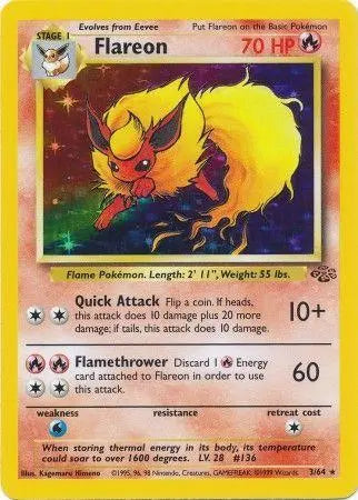 WOTC - Jungle - Flareon 003/64 - Unlimited Holo
