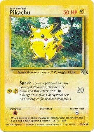 Pikachu 60/64 Jungle Ulimited Pokemon Card Jungle Pokemon Single  Squirtle Squad Card Shop.