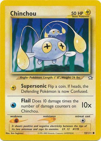 Chinchou 055  - Unlimited Neo Genesis - Common Neo Genesis Pokemon Single  Squirtle Squad Card Shop.
