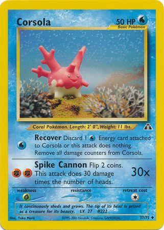 Corsola 037  - Unlimited Neo Discovery - Uncommon Neo Discovery Pokemon Single  Squirtle Squad Card Shop.